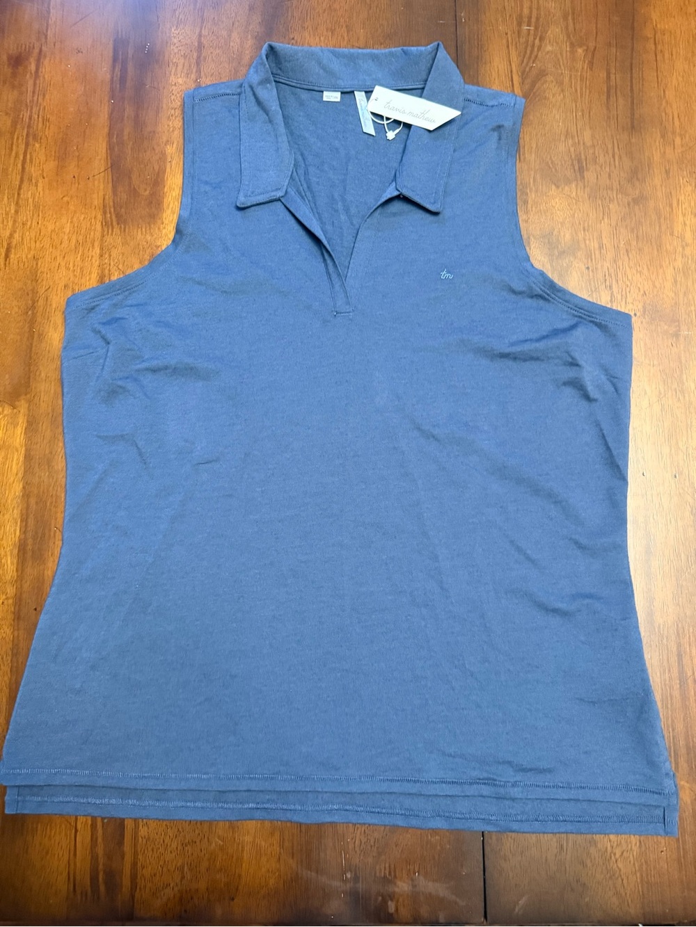 Travis Mathew Majorca Sleeveless Polo Tank Top in Heather Mood Indigio